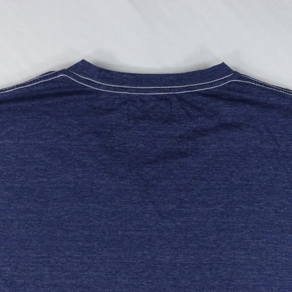 Goodlife T-Shirt Men's XL V-Neck Curved Hem Short Sleeve Cotton Poly Blue‎ USA